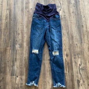 Pink blush maternity jeans